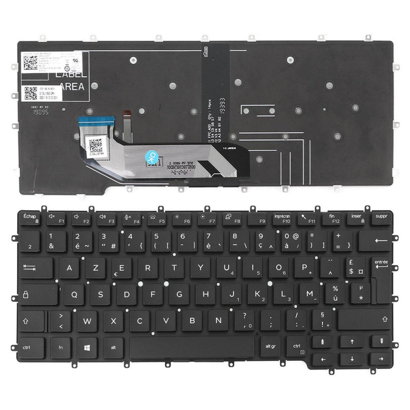 Clavier DELL Latitude 7400 2-in-1 / 9410 - Rétro-éclairé - Original Français Azerty Clavier DELL Latitude 7400 2-in-1 / 9410 - Rétro-éclairé - Original Français Azerty