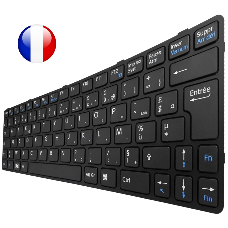 CLAVIER SONY VAIO SVE1111M1RB - BLANC CADRE ROSE ORIGINAL FRANCAIS AZERTY