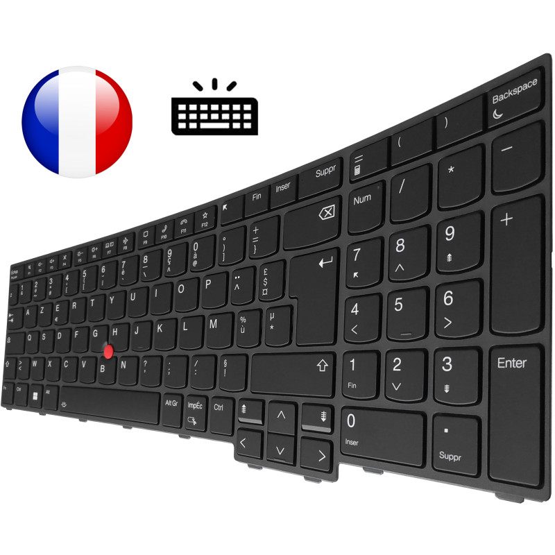 Clavier FR pour LENOVO ThinkPad L15 Gen 4 (Type 21H3, 21H4, 21H7, 21H8) - Original Français Azerty Clavier FR pour LENOVO ThinkPad L15 Gen 4 (Type 21H3, 21H4, 21H7, 21H8) - Original Français Azerty
