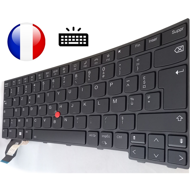 Clavier FR pour LENOVO ThinkPad L14 Gen 3 (type 21C1, 21C2, 21C5, 21C6) Original Français Azerty Clavier FR pour LENOVO ThinkPad L14 Gen 3 (type 21C1, 21C2, 21C5, 21C6) Original Français Azerty