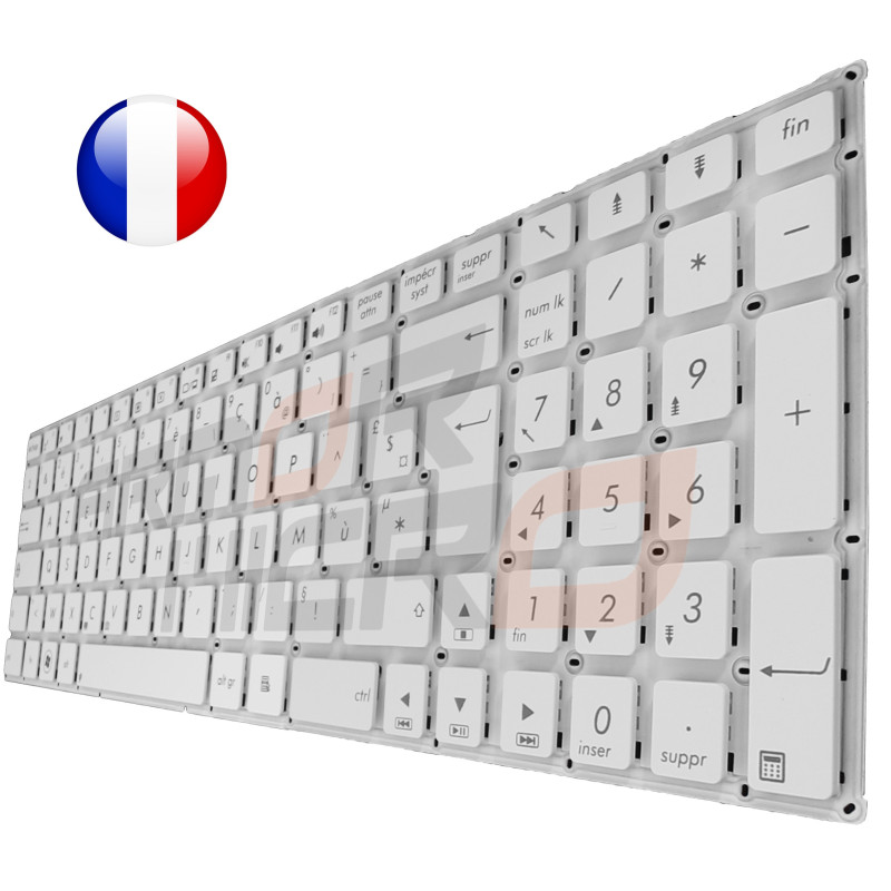 /!\Clavier ASUS V755U V755UA V755UB V755UJ V755UX - Blanc Français Azerty