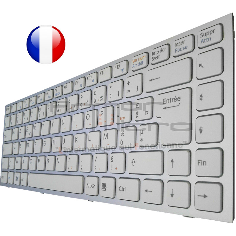 /!\Clavier SONY Vaio VPCS13X9R/B VPCS13Z9R/B - Blanc Original Français Azerty