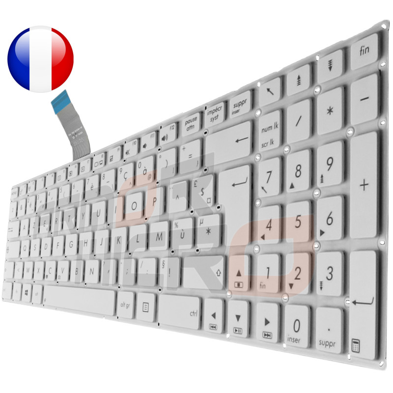 Clavier ASUS - 0KNB0-612FFR00 NSK-US7SW 9Z.N8SSW.70F NSK-US70F Français Azerty
