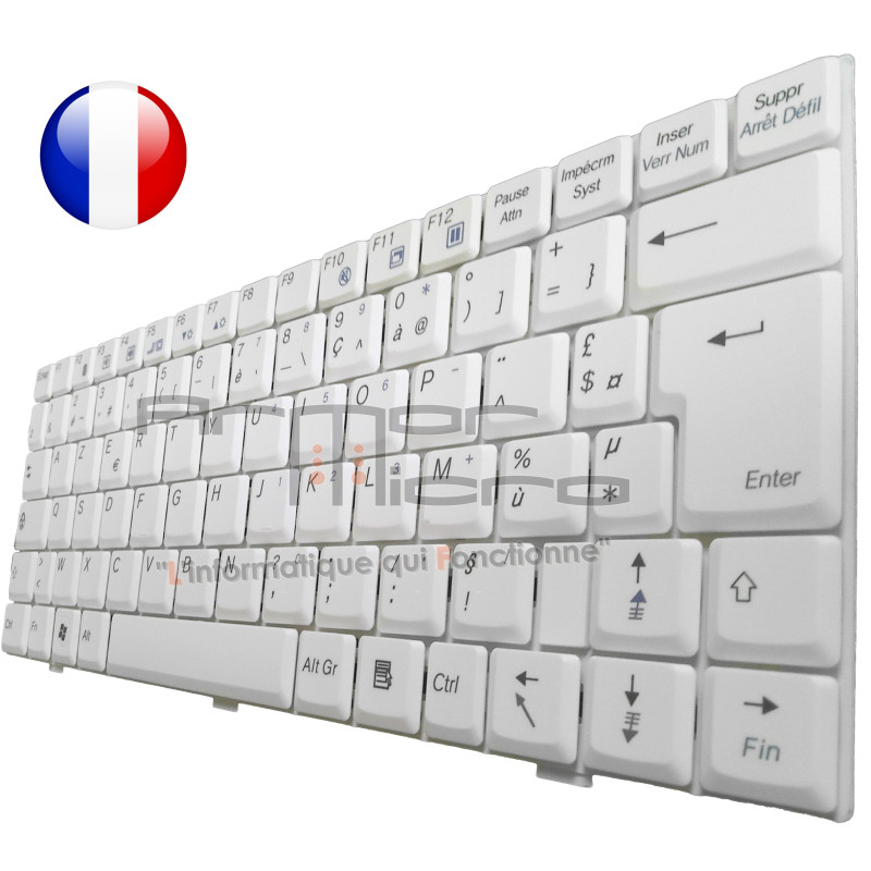 /!\Clavier Packard Bell EasyNote ALP HORUS G - Blanc Original Français Azerty