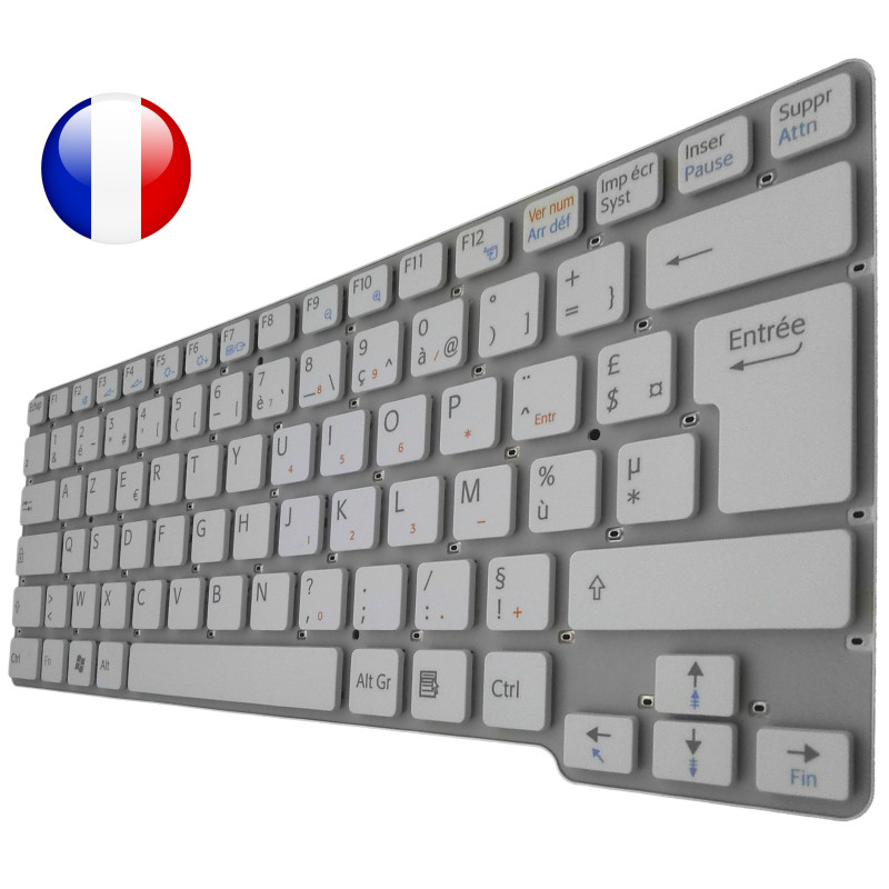 CLAVIER SONY VAIO VPCCW1S1E/L VPCCW1S1E/P - BLANC ORIGINAL FRANCAIS AZERTY
