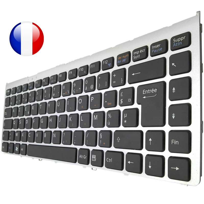 /!\Clavier SONY Vaio VGN-FW56E - Noir Cadre Original Français Azerty Argent