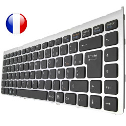 /!\Clavier SONY Vaio VGN-FW51ZF/H - Noir Cadre Original Français Azerty Argent