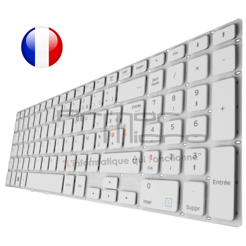 /!\Clavier Samsung ATIV Book 4 NP450R5E-K01FR - Blanc Original Français Azerty /!\Clavier Samsung ATIV Book 4 NP450R5E-K01FR - Blanc Original Français Azerty