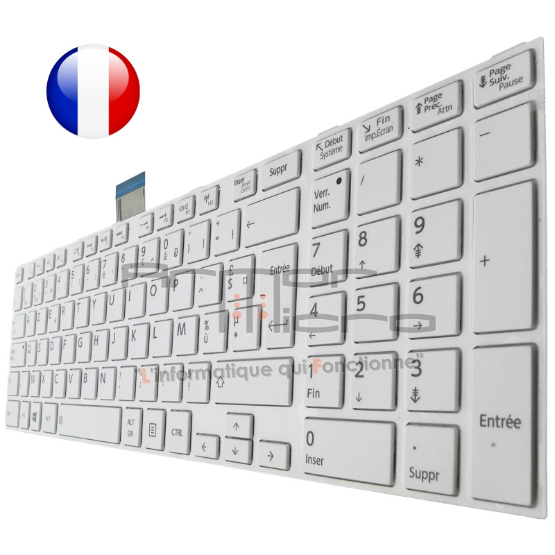 CLAVIER TOSHIBA Satellite C55T-A Series - BLANC ORIGINAL FRANCAIS AZERTY