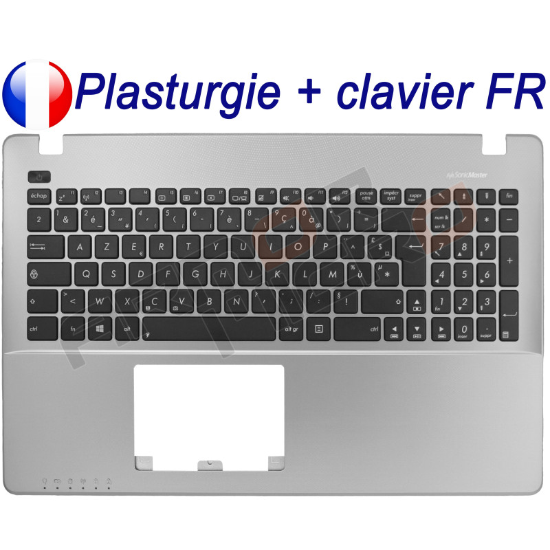 /!\Clavier + Plasturgie Argent ASUS F550LA F550LC F550LB F550LD F550LN Français Azerty