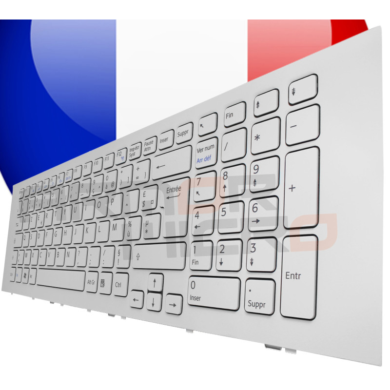 CLAVIER SONY VAIO VPCEJ1L1E/B VPCEJ1L1E/W - BLANC ORIGINAL FRANCAIS AZERTY