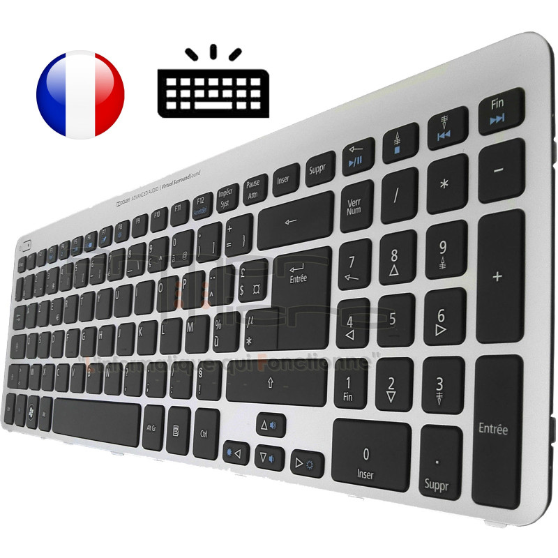 Clavier Cadre + ACER Aspire V5-571 V5-571G - Rétro-Éclairé Français Azerty